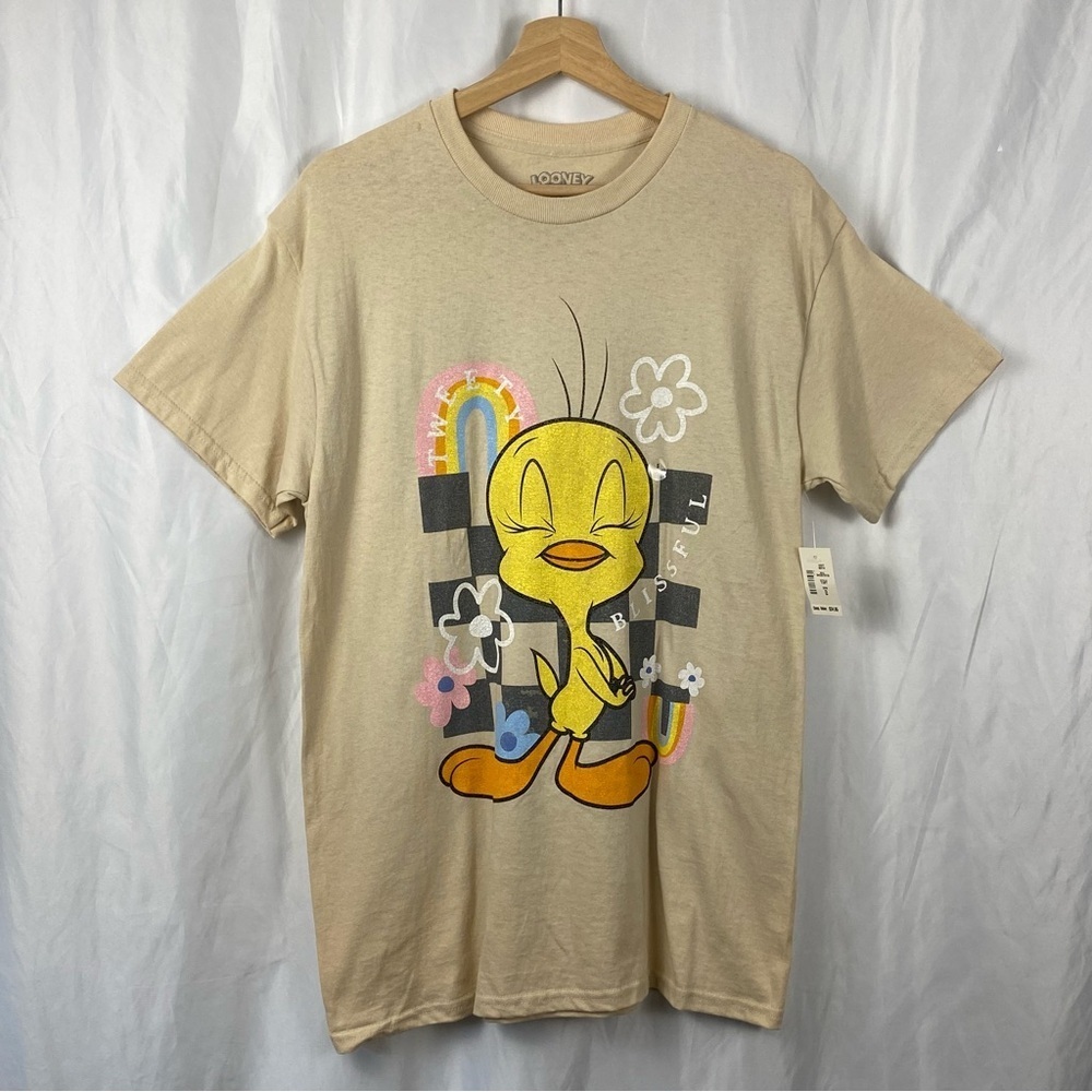 Looney Tunes Beige Tweedy Bird Graphic Tee Size Small